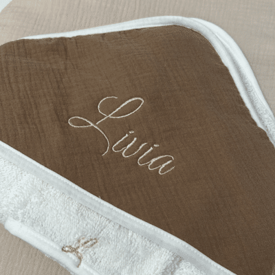 Cape de bain et gant de toilette
