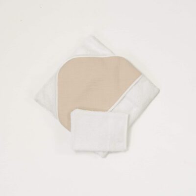 Cape de bain et gant de toilette