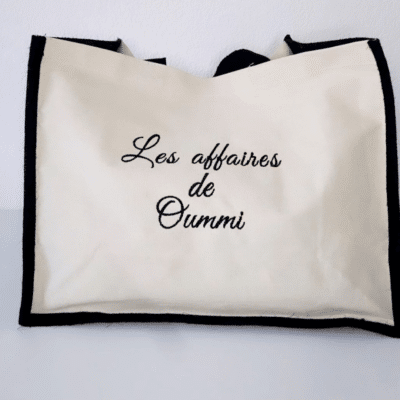 Sac en jute format cabas - Brodé